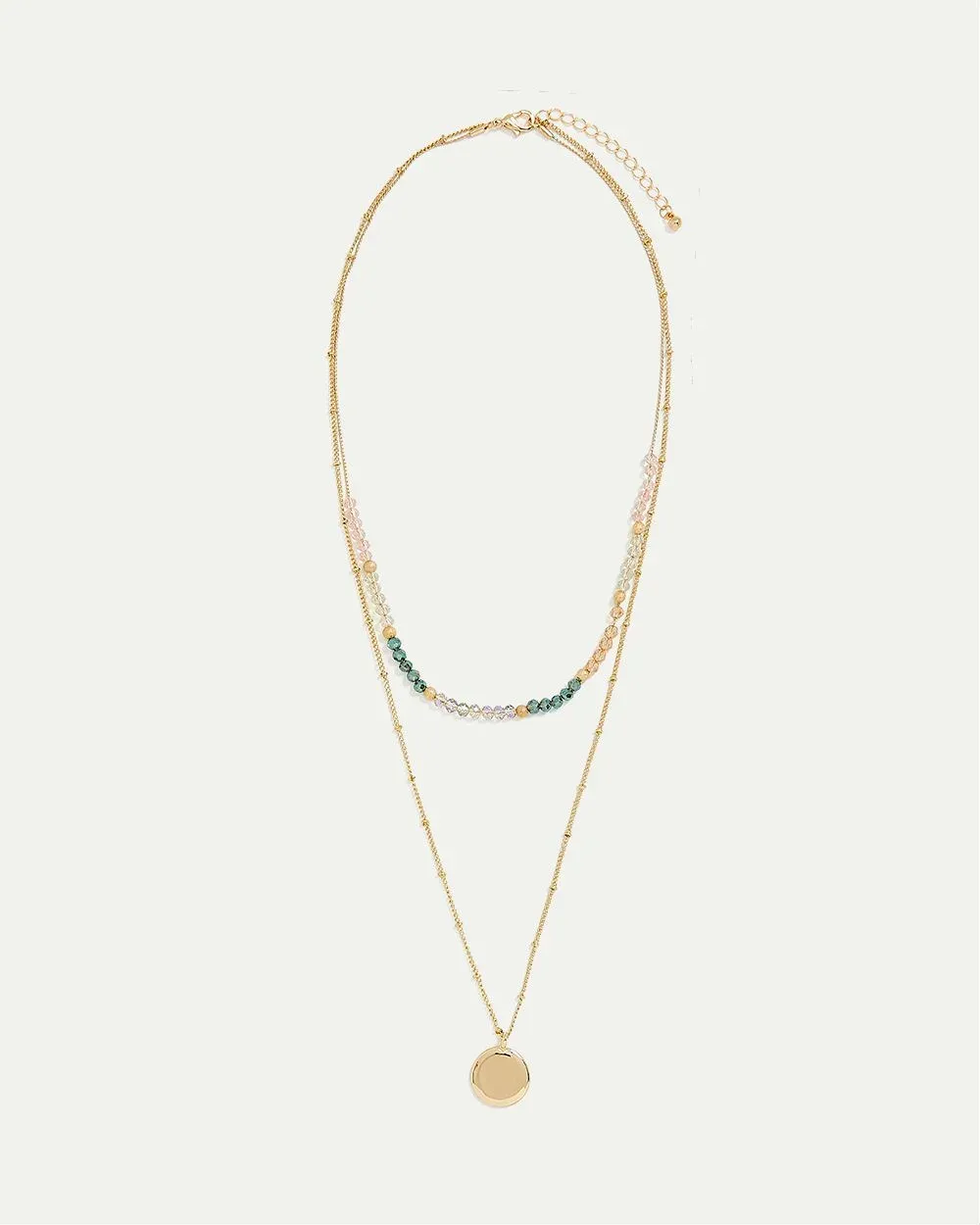 Long Double-Chain Necklace with Colourful Beads sold by Reitmans product image thumbnail 4