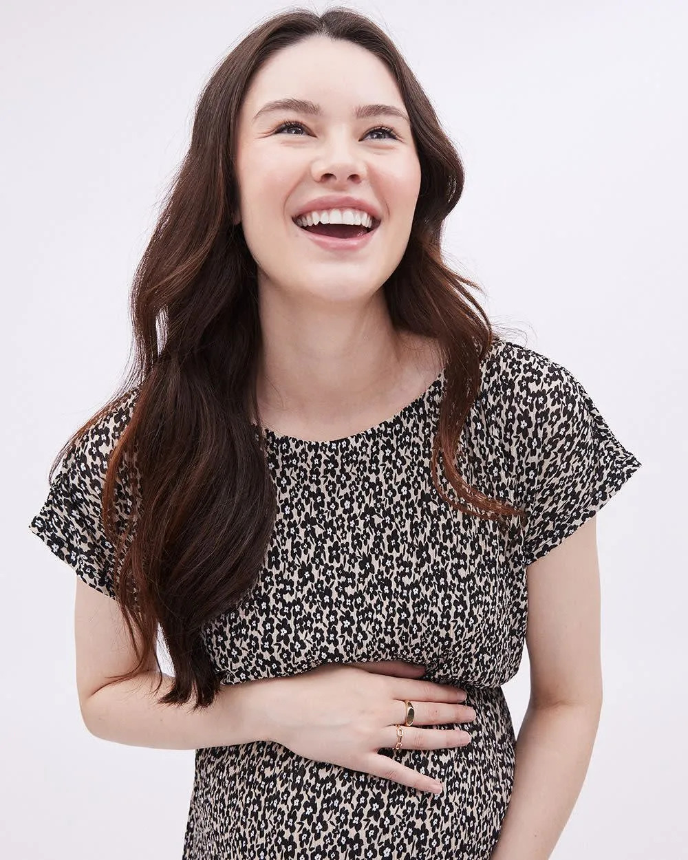 Fit and Flare Crinkle Knit Dress - Thyme Maternity sold by Reitmans product image thumbnail 4