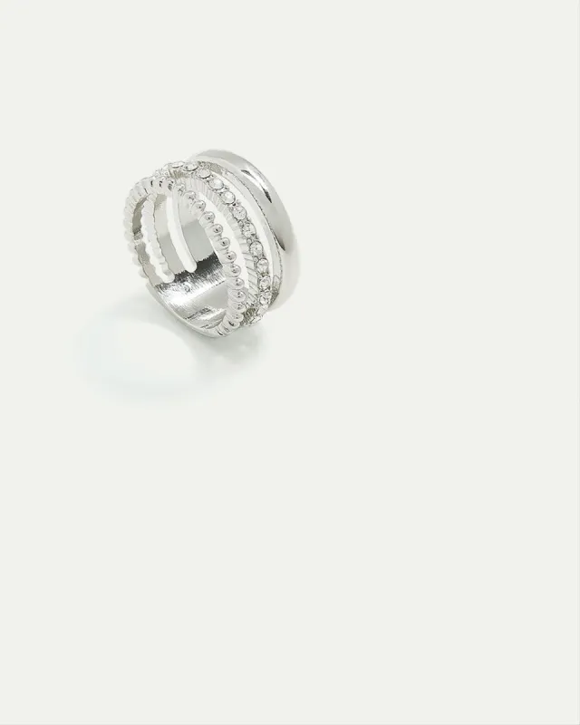 Three-Layer Ring with Rhinestones sold by Reitmans