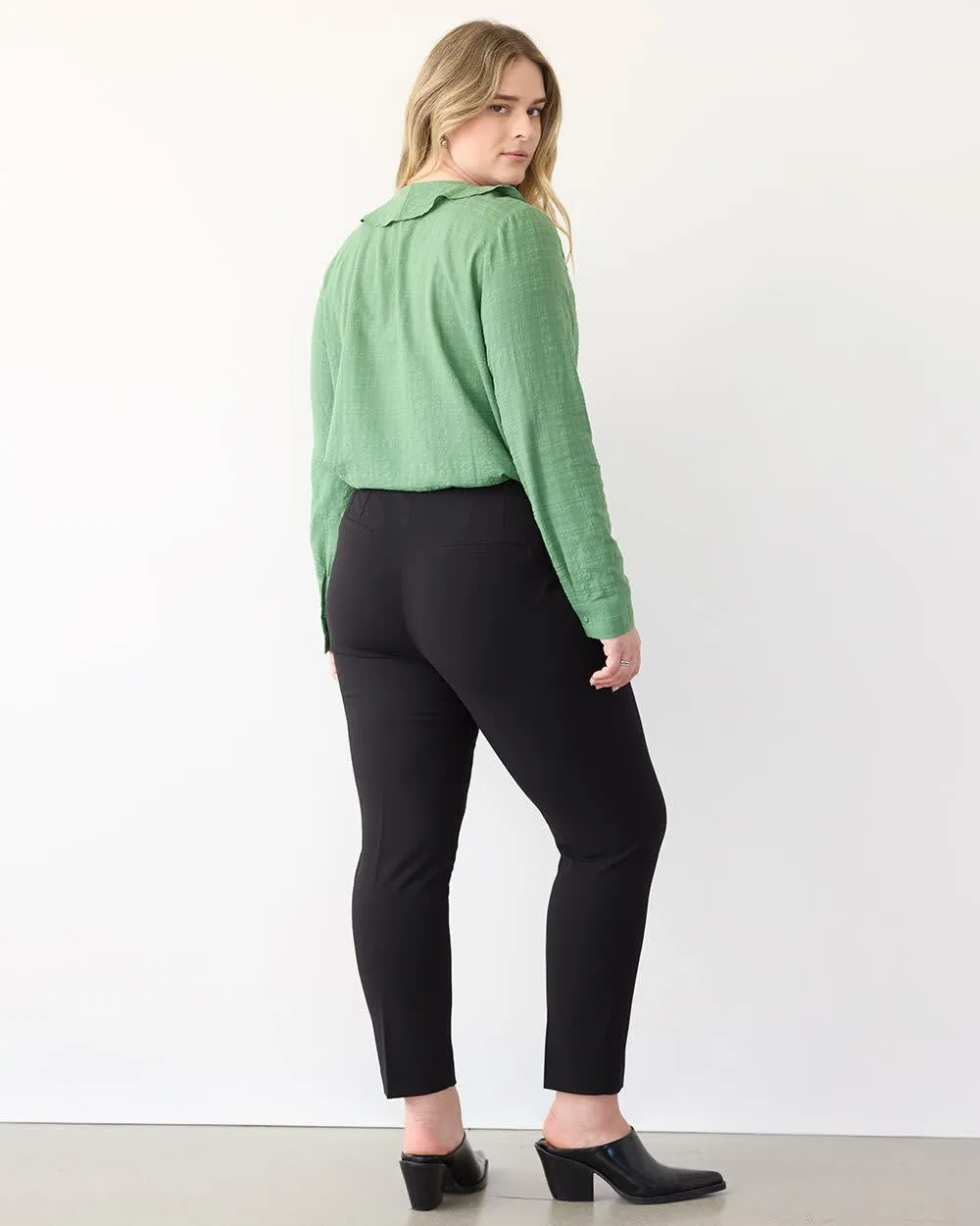 Tapered-Leg High-Rise Twill Pant sold by Reitmans product image thumbnail 2