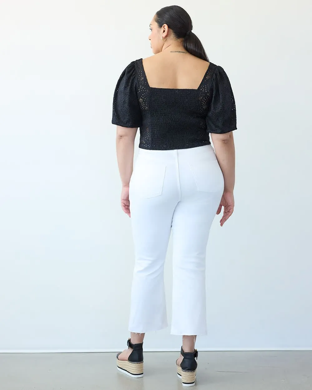 Lace Bustier Top with Balloon Elbow Sleeves sold by Reitmans product image thumbnail 2