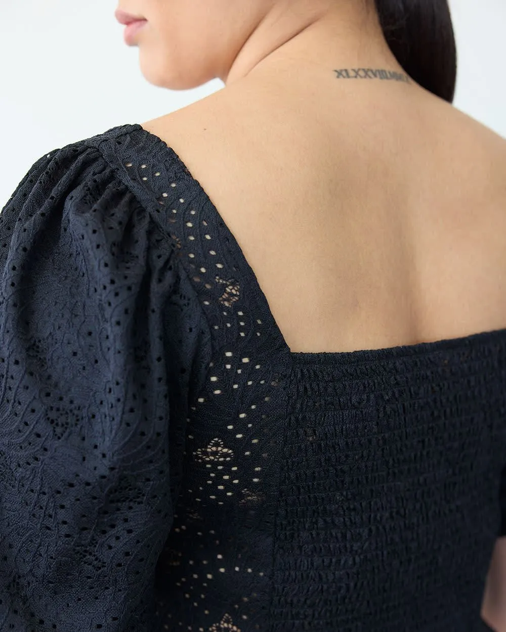 Lace Bustier Top with Balloon Elbow Sleeves sold by Reitmans product image thumbnail 4