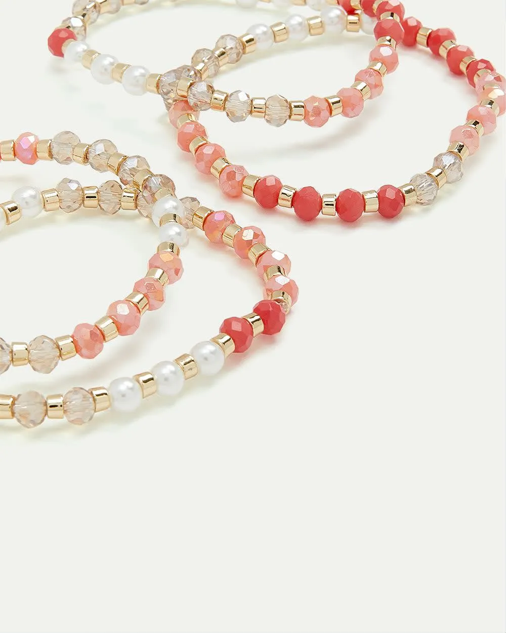 Elastic Beaded Bracelets with Pearls - Set of 4 sold by Reitmans product image thumbnail 2