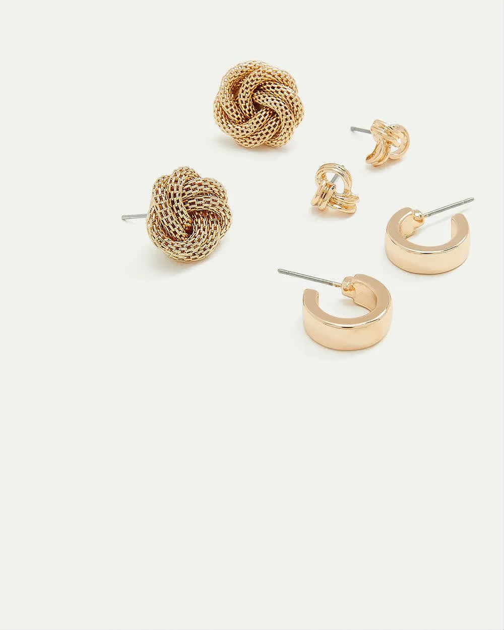 Knotted Earrings - 3 Pairs sold by Reitmans