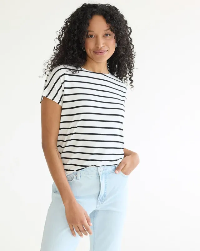 Short-Dolman-Sleeve Boat-Neck Tee sold by Reitmans