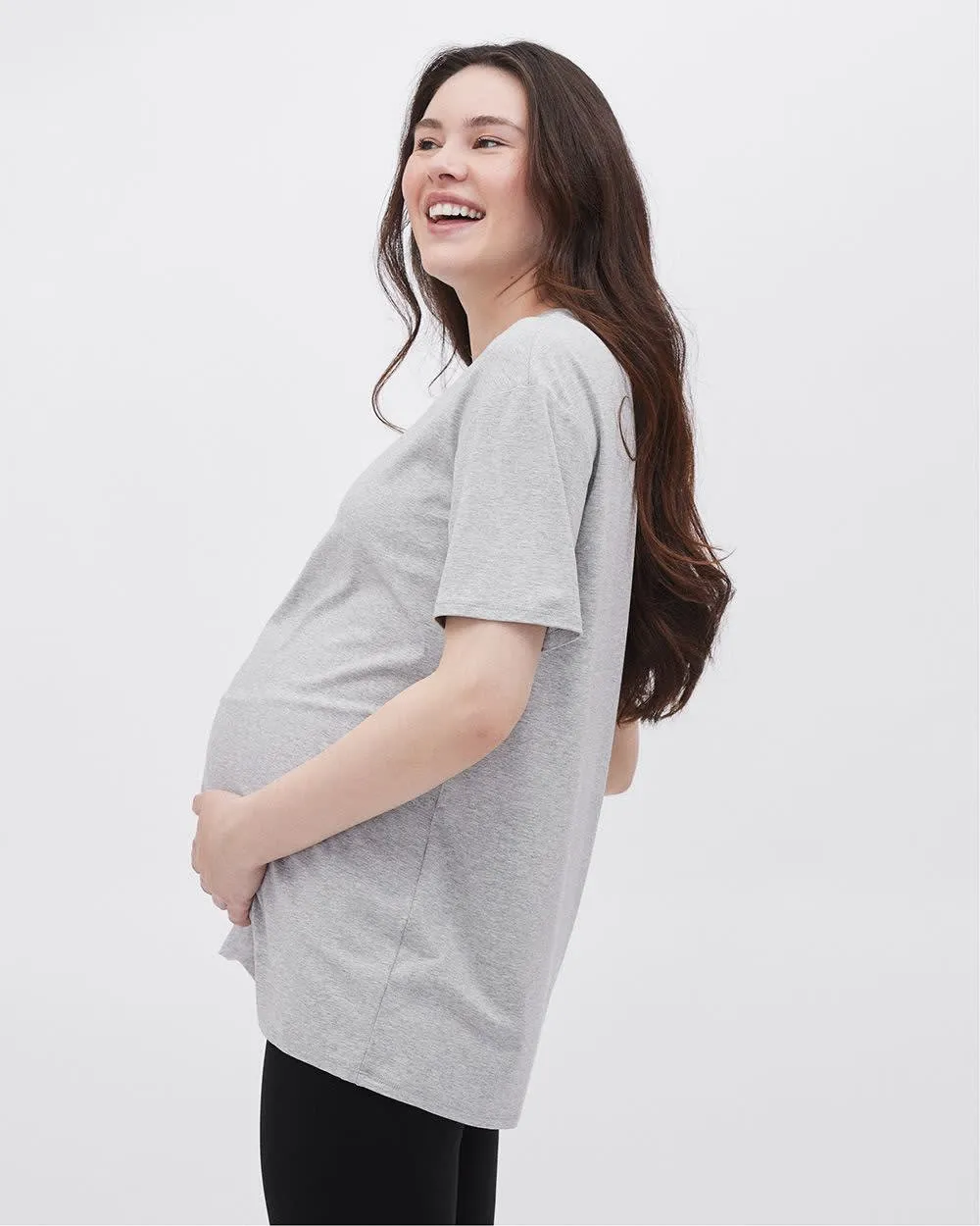 Relaxed-Fit Short-Sleeve Tee - Thyme Maternity sold by Reitmans product image thumbnail 4