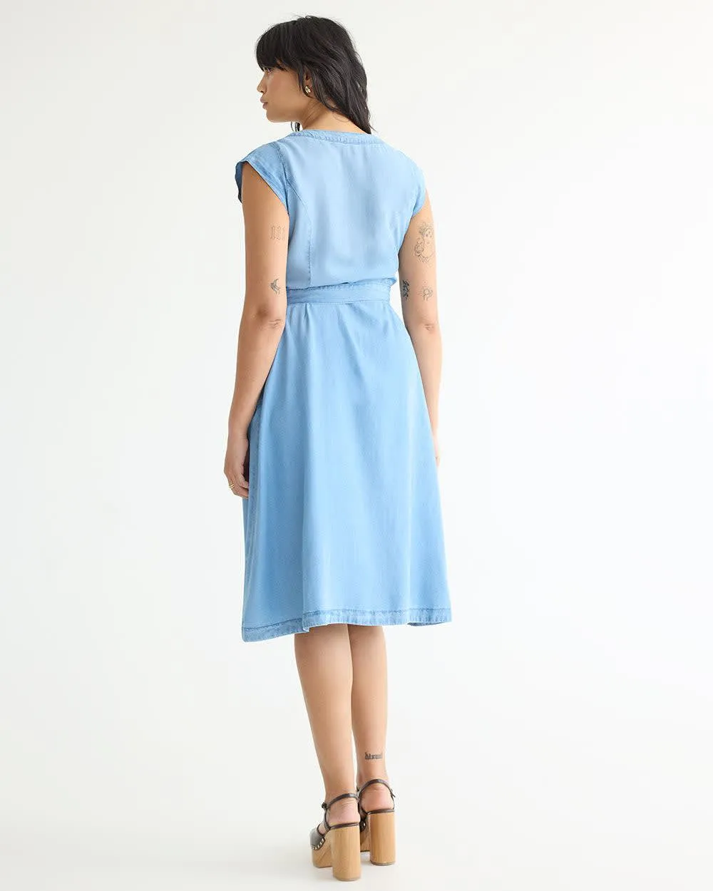 Cap-Sleeve Fit-and-Flare Tencel Midi Dress sold by Reitmans product image thumbnail 2
