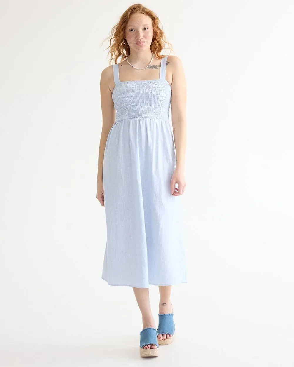 Sleeveless Midi Dress with Smocked Top sold by Reitmans product image thumbnail 5