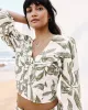 3/4-Sleeve V-Neck Linen Blouse with Smocked Back sold by Reitmans