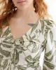 3/4-Sleeve V-Neck Linen Blouse with Smocked Back sold by Reitmans