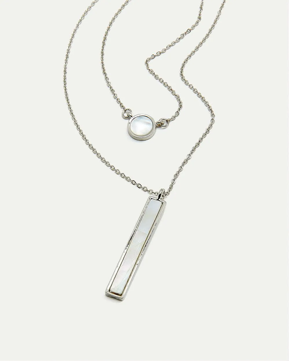 Double-Layer Necklace with Baguette Pendant sold by Reitmans