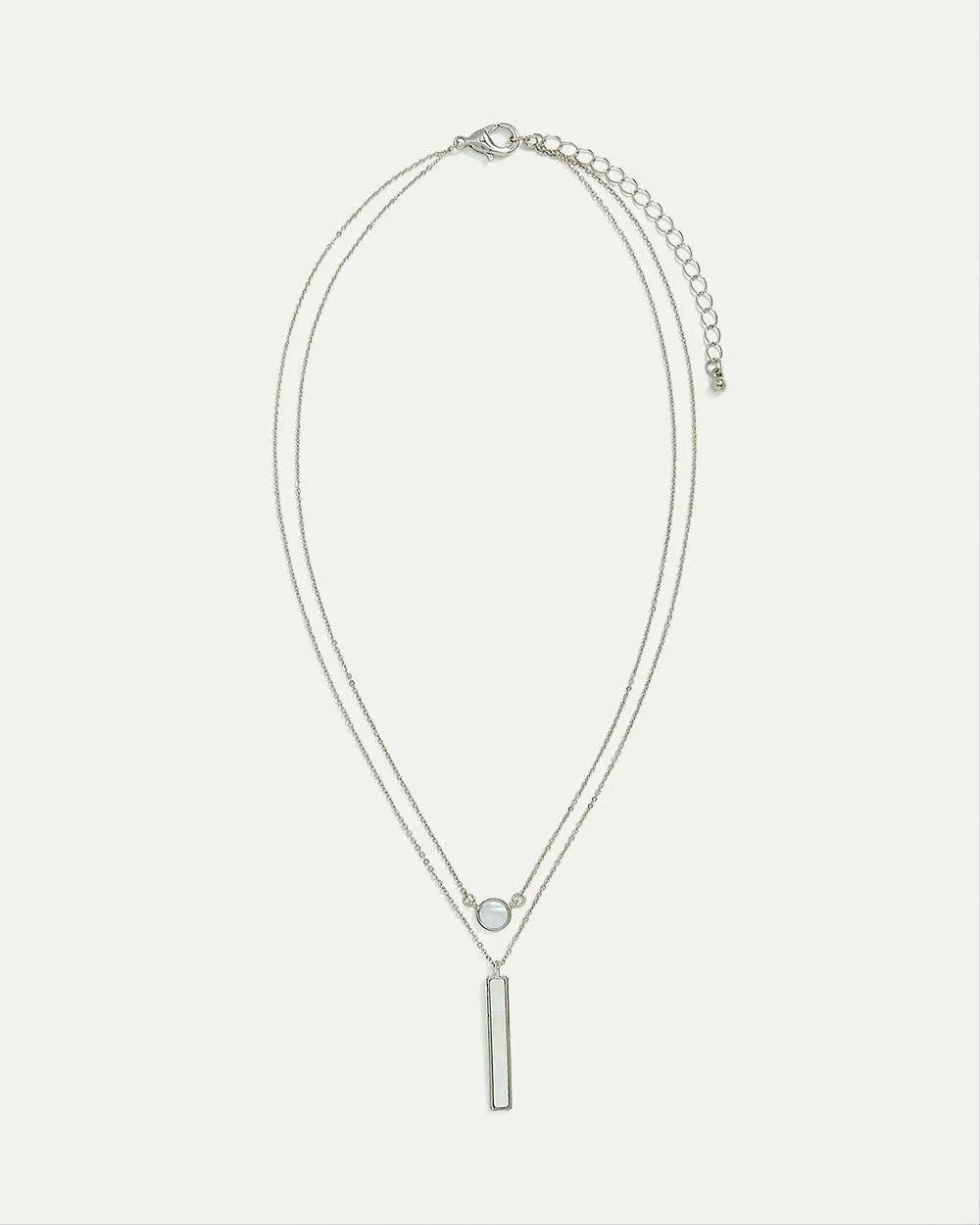 Double-Layer Necklace with Baguette Pendant sold by Reitmans product image thumbnail 2