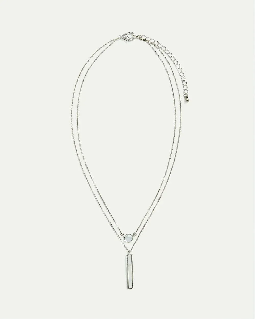 Double-Layer Necklace with Baguette Pendant sold by Reitmans product image thumbnail 4