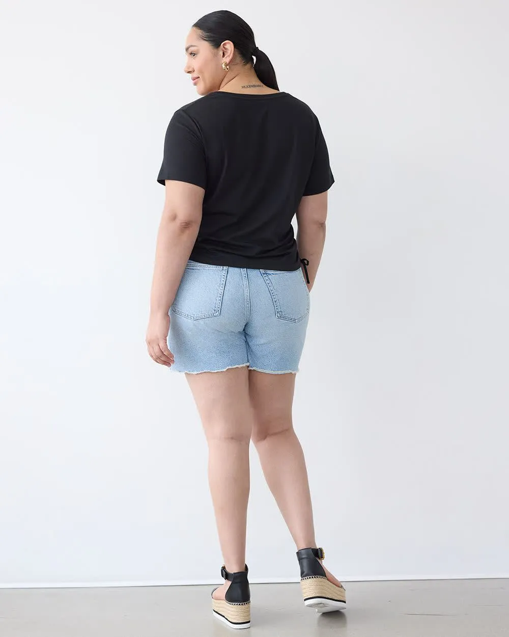 Short-Sleeve Shirred Tee with Drawstrings at Sides sold by Reitmans product image thumbnail 2