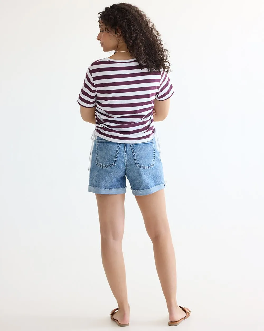 Short-Sleeve Shirred Tee with Drawstrings at Sides sold by Reitmans product image thumbnail 2