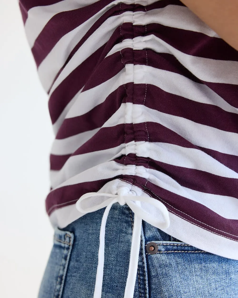 Short-Sleeve Shirred Tee with Drawstrings at Sides sold by Reitmans product image thumbnail 4