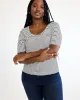 Elbow-Sleeve Scoop-Neck Ribbed Tee sold by Reitmans