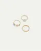 Rings with Pastel Stones and Pearl - Set of 3 sold by Reitmans