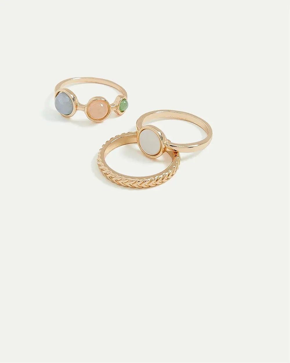 Rings with Pastel Stones and Pearl - Set of 3 sold by Reitmans product image thumbnail 3