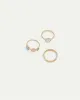 Rings with Pastel Stones and Pearl - Set of 3 sold by Reitmans