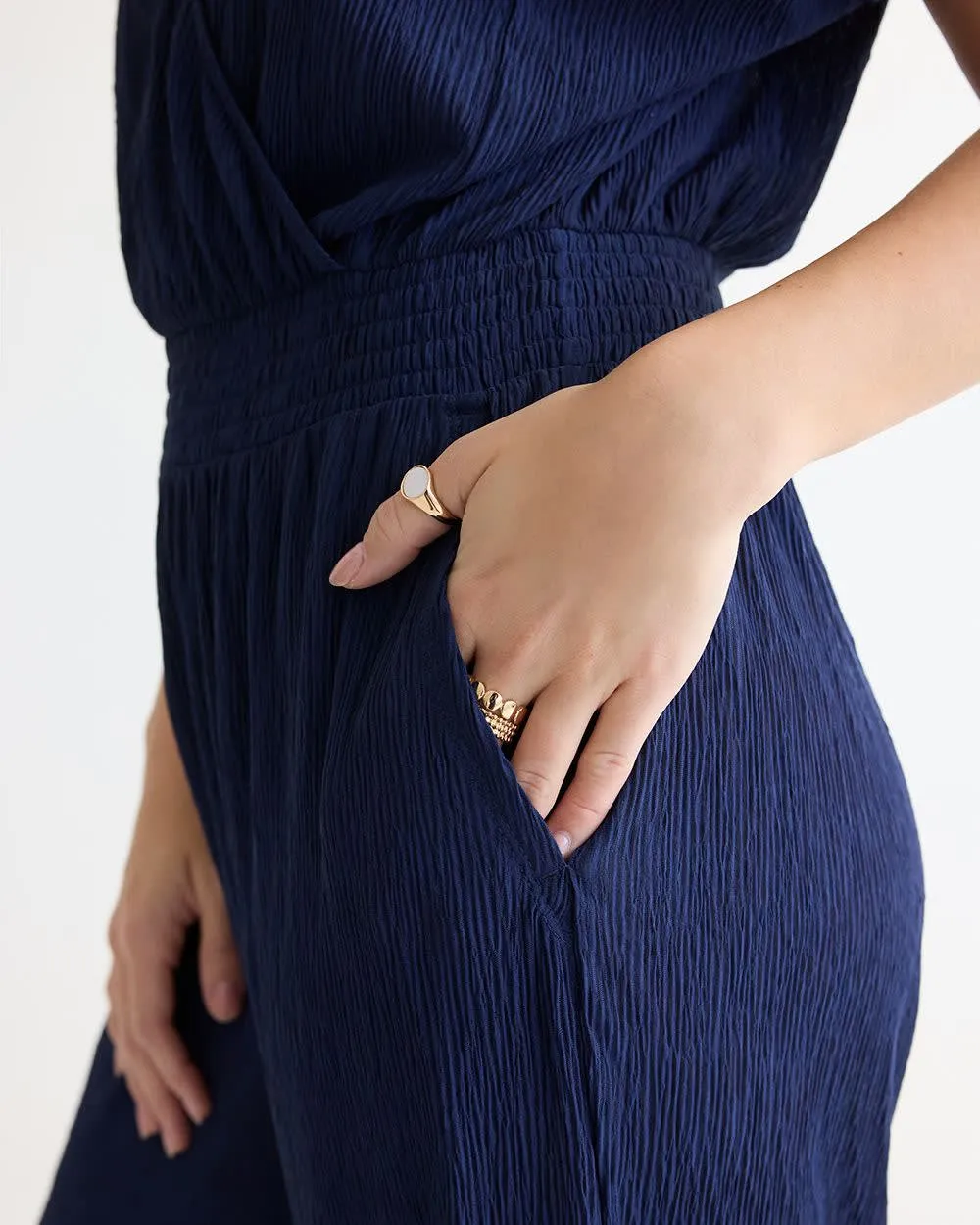 Short-Sleeve Sheer Cover-up Jumpsuit sold by Reitmans product image thumbnail 5