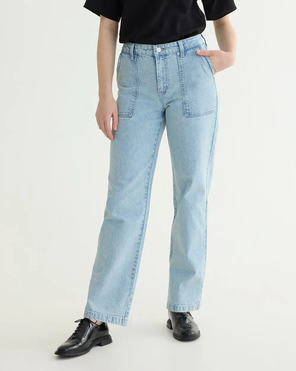 Straight-Leg Mid-Rise Utility Jean - Tall sold by Reitmans