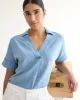 Short-Sleeve Tencel Blouse with Shirt Collar sold by Reitmans