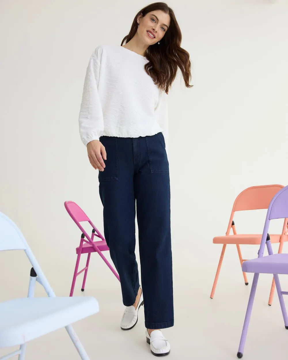 Straight-Leg Mid-Rise Utility Jean - Petite sold by Reitmans product image thumbnail 4