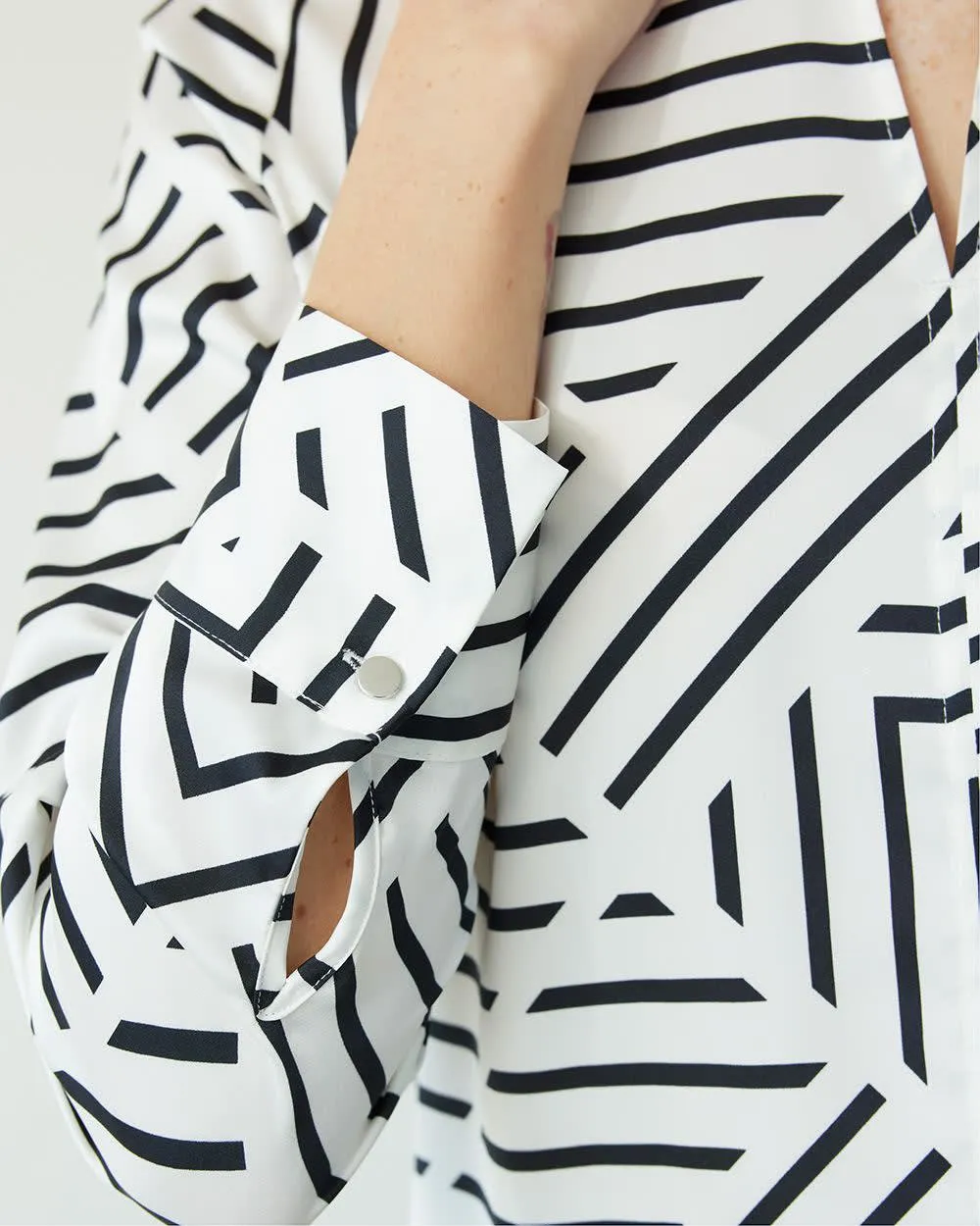 Long-Sleeve Crew-Neck Satin Blouse sold by Reitmans product image thumbnail 4