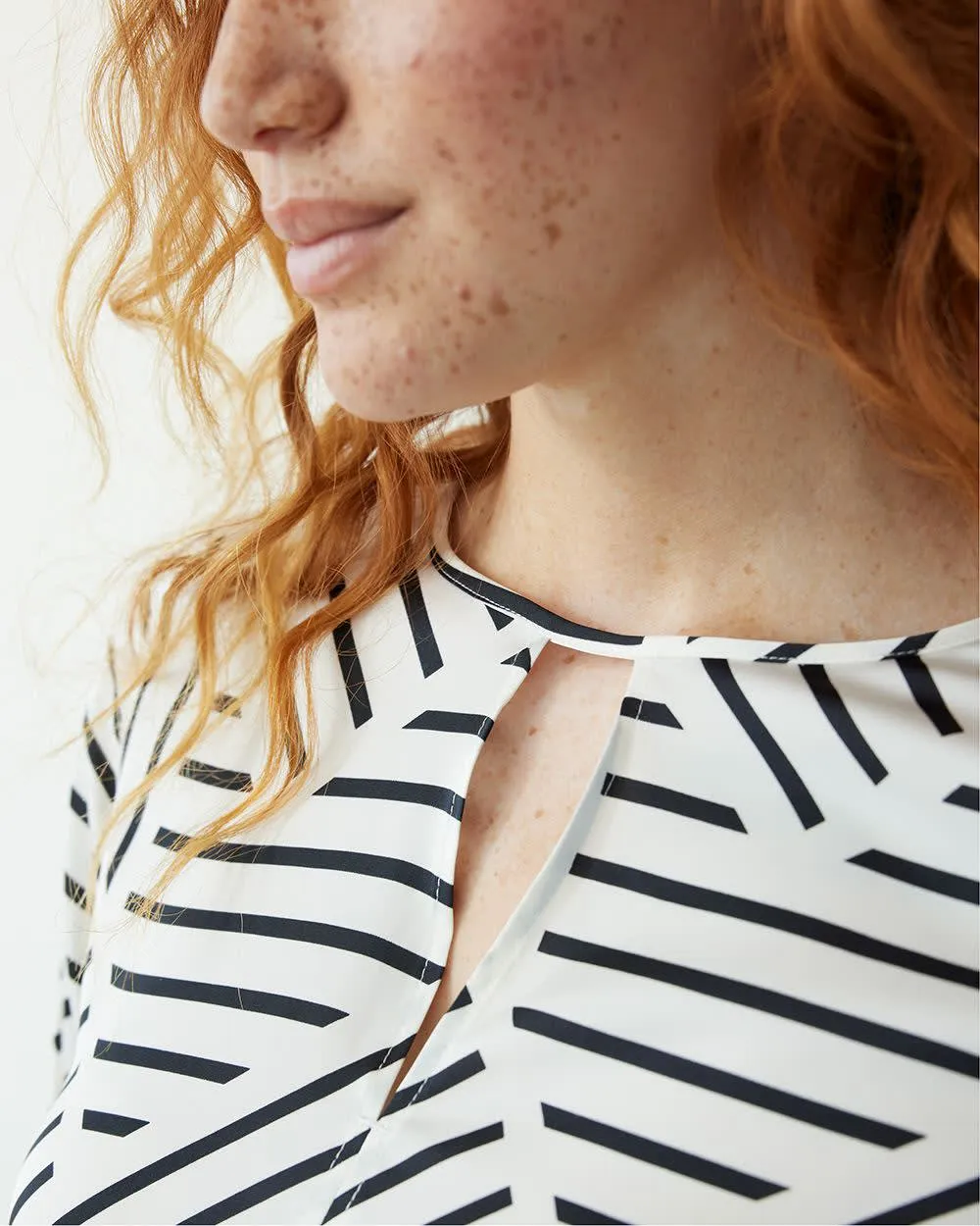 Long-Sleeve Crew-Neck Satin Blouse sold by Reitmans product image thumbnail 5