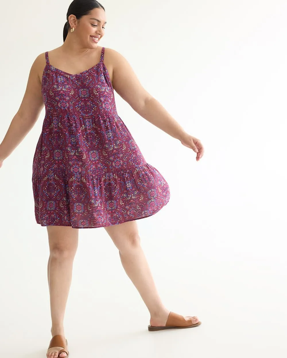 Sleeveless V-Neck Tiered Dress sold by Reitmans product image thumbnail 3