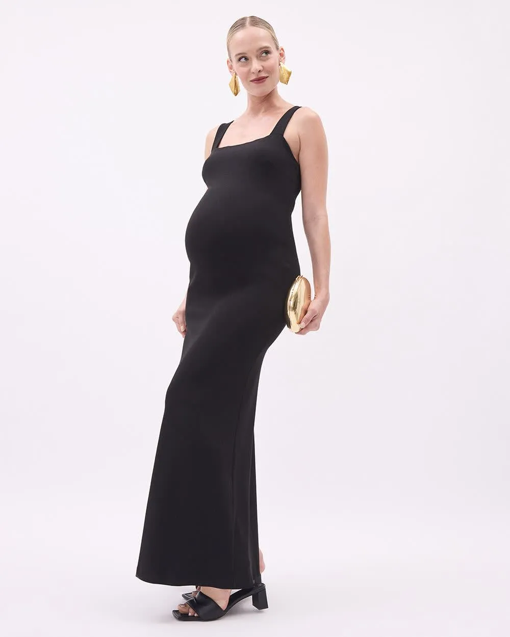 Black Sleeveless Bodycon Midi Dress - Thyme Maternity sold by Reitmans product image thumbnail 2