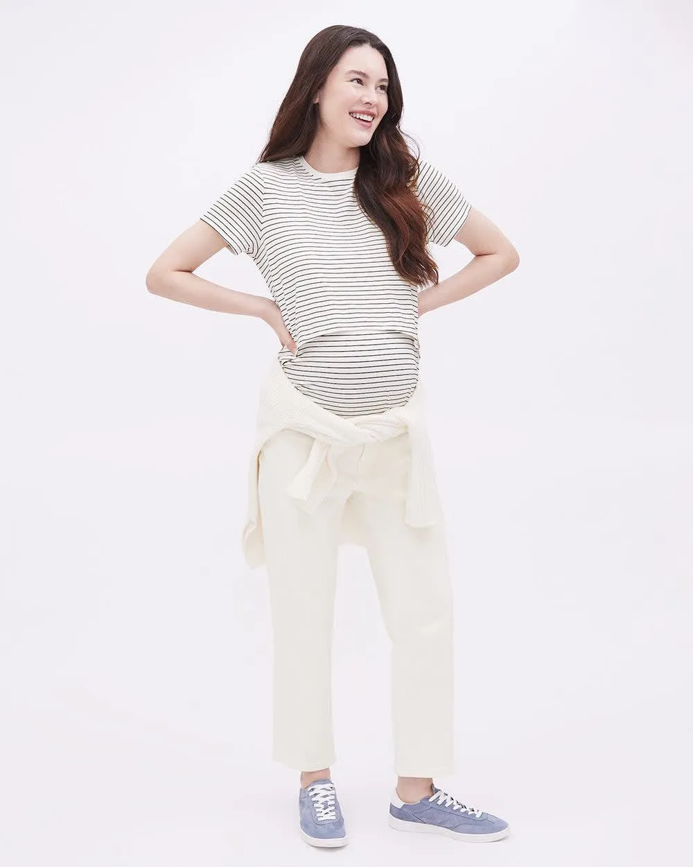 Striped Short-Sleeve Nursing Tee - Thyme Maternity sold by Reitmans product image thumbnail 2