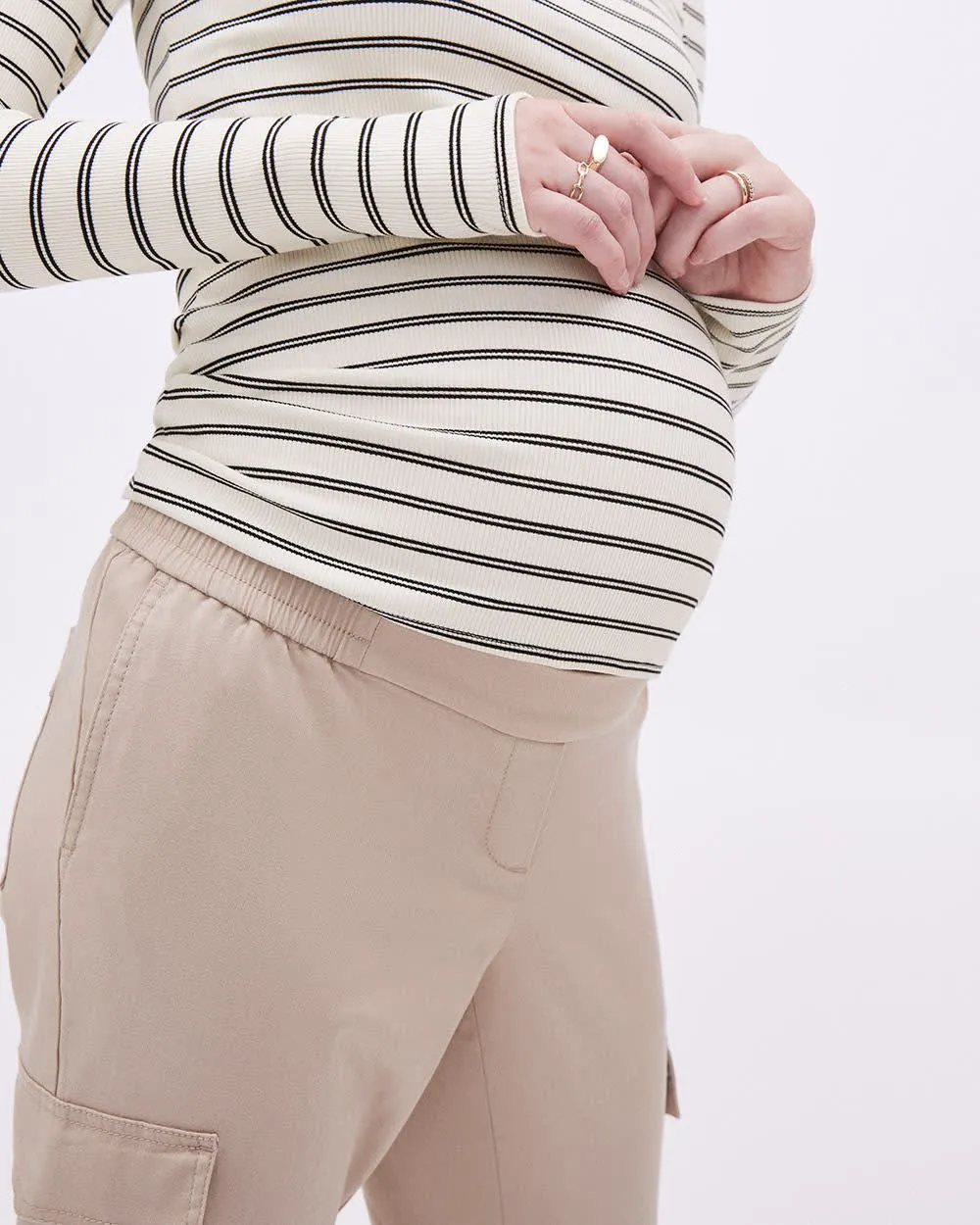 Long-Sleeve Crew-Neck Ribbed Tee - Thyme Maternity sold by Reitmans product image thumbnail 2