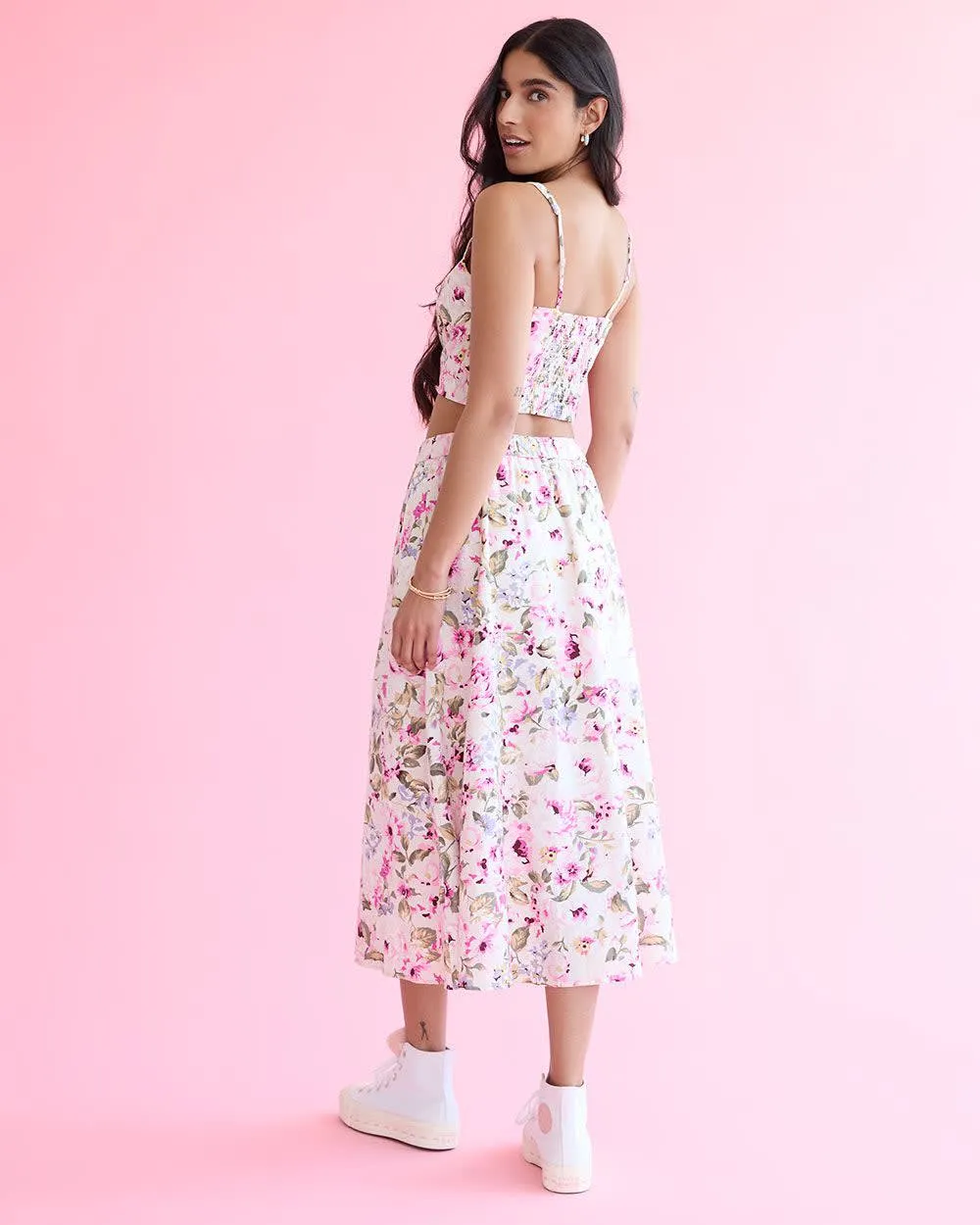 Linen-Blend Midi Skirt with Front Slit sold by Reitmans product image thumbnail 2