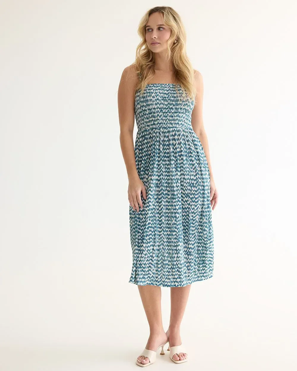 Sleeveless Midi Dress with Smocked Top sold by Reitmans product image thumbnail 5