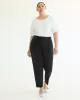 Tapered-Leg High-Rise Pant with Sash - Curvy Fit - The Timeless sold by Reitmans