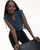 Cap-Sleeve Blouse with Split Neckline - R Essentials sold by Reitmans