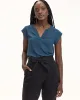 Cap-Sleeve Blouse with Split Neckline - R Essentials sold by Reitmans