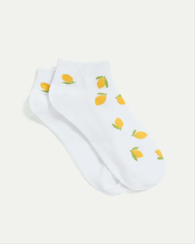 Cotton Anklet Socks with Lemons sold by Reitmans