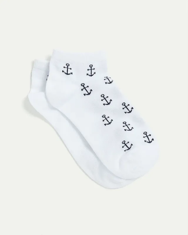 Cotton Anklet Socks with Anchors sold by Reitmans