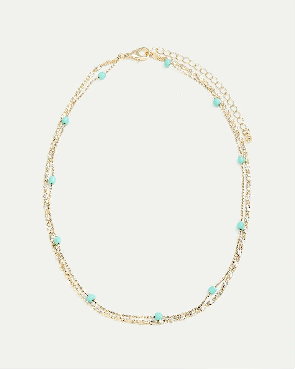 Double-Layer Short Necklace with Turquoise Beads sold by Reitmans product image thumbnail 2