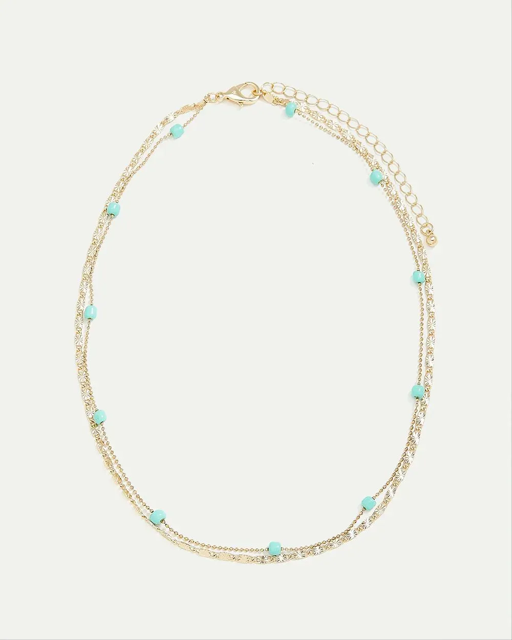 Double-Layer Short Necklace with Turquoise Beads sold by Reitmans product image thumbnail 4