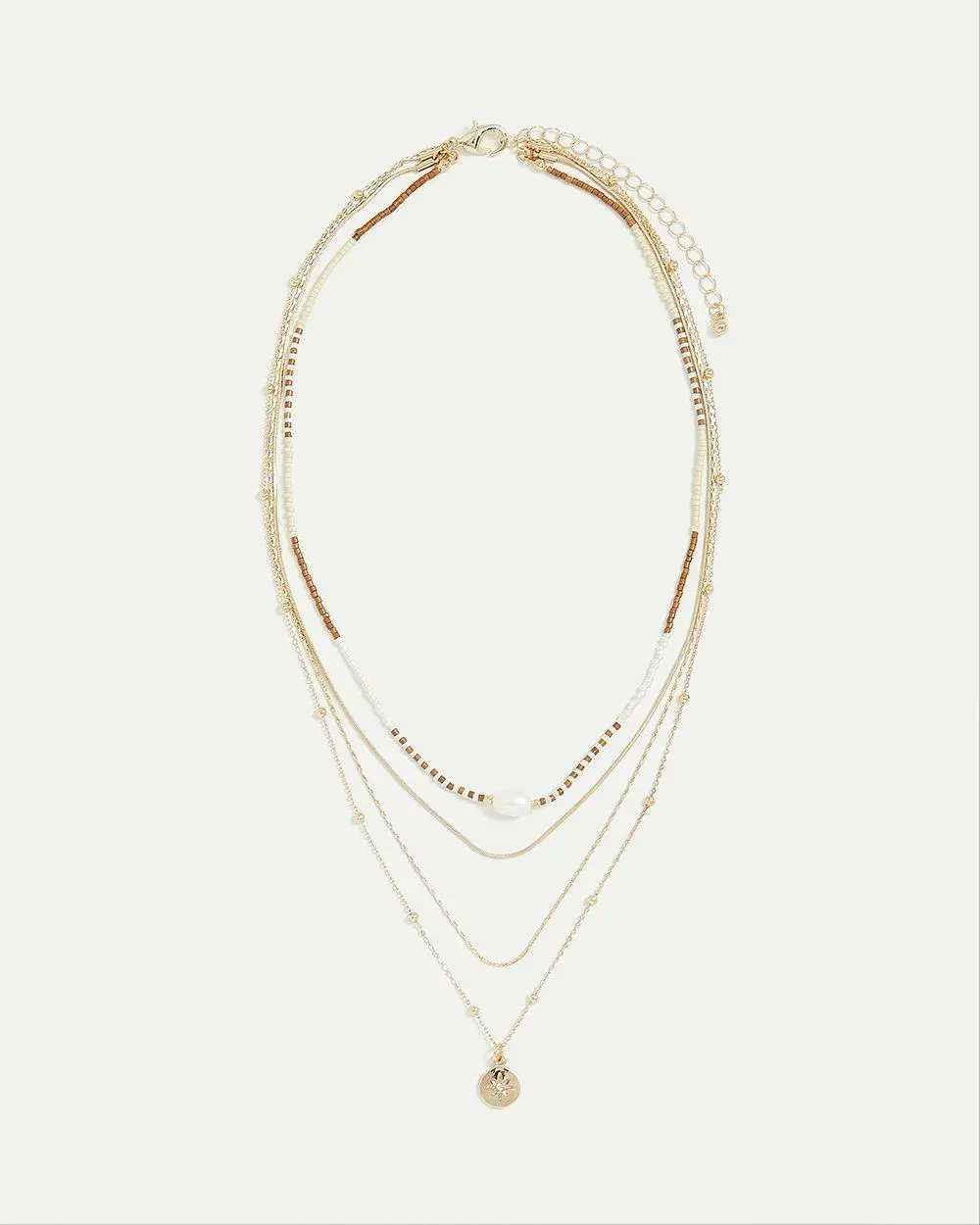 Multi-Chain Short Necklace with Pearls and Beads sold by Reitmans product image thumbnail 3