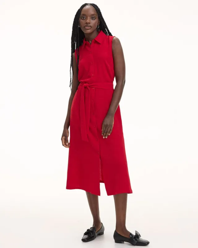 Sleeveless Buttoned-Down Midi Dress with Shirt Collar sold by Reitmans