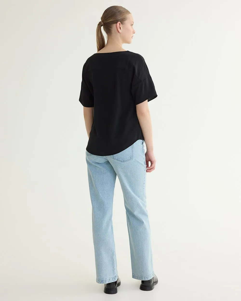 Short-Sleeve Crew-Neck Blouse sold by Reitmans product image thumbnail 2
