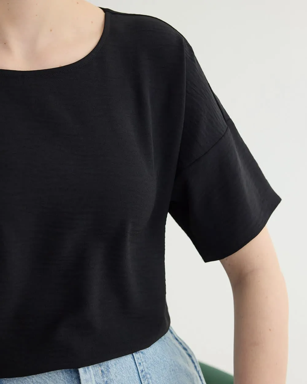 Short-Sleeve Crew-Neck Blouse sold by Reitmans product image thumbnail 4