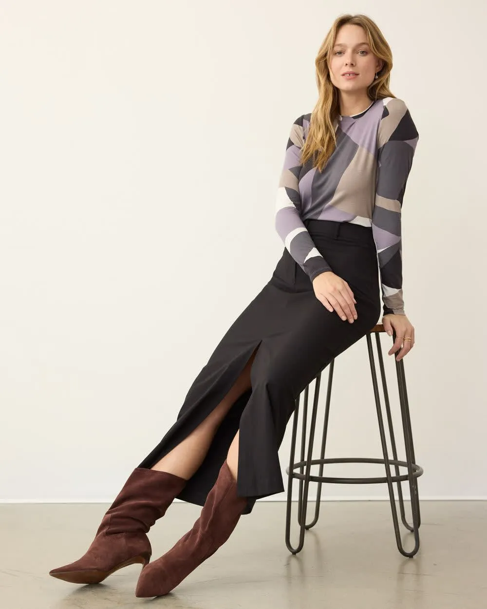 Long-Sleeve Crew-Neck Tee sold by Reitmans product image thumbnail 3