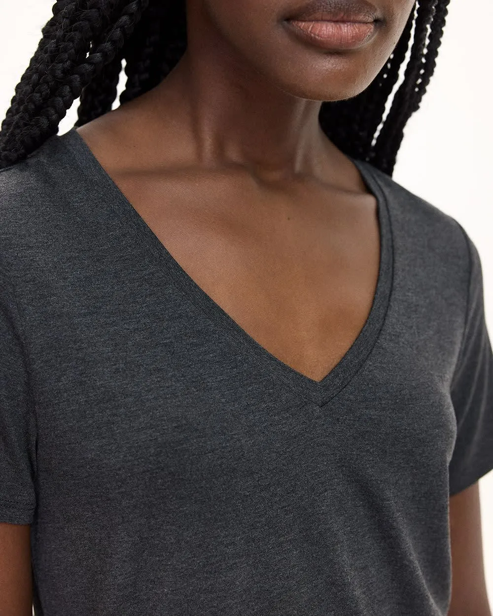 Short-Sleeve V-Neck Tee - R Essentials sold by Reitmans product image thumbnail 4