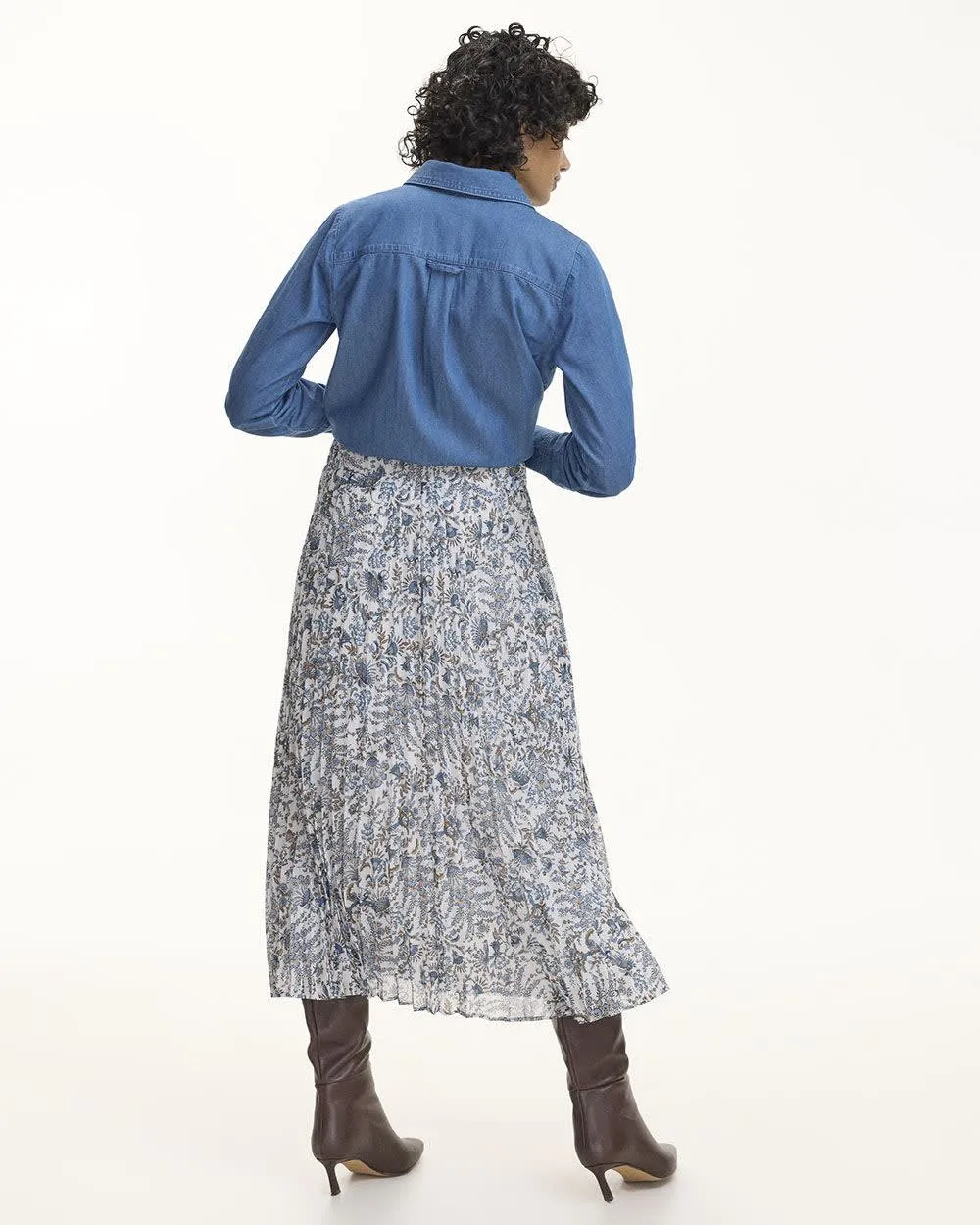 Pleated Chiffon Midi Skirt sold by Reitmans product image thumbnail 2